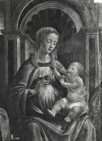 Foto Reali — Mainardi Bastiano - sec. XV - Madonna con Bambino in trono — particolare